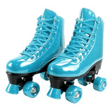 Patins Fenix Quad Roller Ajustável Retro Glitter Rosa Azul