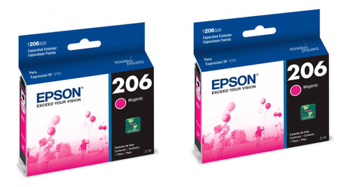 Combo Cartucho Epson T206 Magenta Original 200 Pg Xp2101