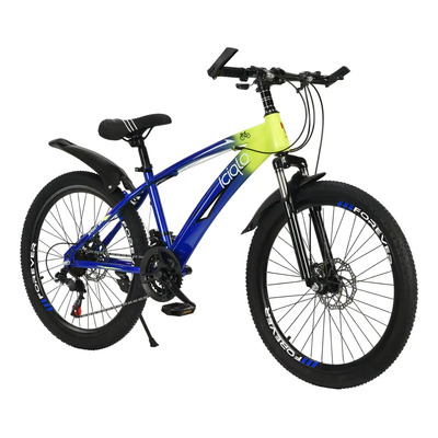 Bicicleta De Montaña 21 Vel. Suspension Frenos De Disco R-24 Color Azul con amarillo Tamaño del cuadro 24 | Meses sin interés