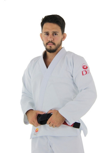 Kimono Jiu Jitsu Dragao Dk Branco + Faixa Adulta Branca