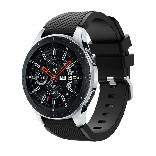 Correa De Silicon Para Galaxy Watch 46mm Black + Mica 