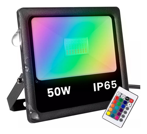 Reflector Led Rgb 50w Ip66 Con 16 Colores + Control Remoto 