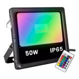 Reflector Led Rgb 50w Ip66 Con 16 Colores + Control Remoto 