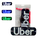 Placa Painel Letreiro Led Usb Uber Vidro Parabrisa Azul