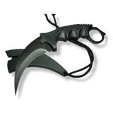 Cuchillo Karambit Negro Mango Engomado