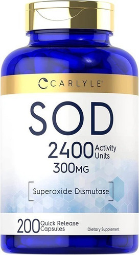 Carlyle | Sod | Superoxide Dismutase | 300mg | 200 Capsules