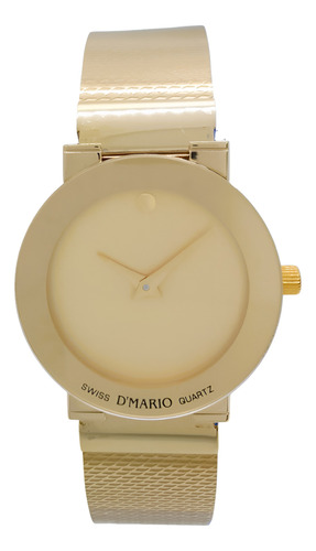 Reloj Dmario Ze1260 Dorado Cristal Zafiro 100% Original 