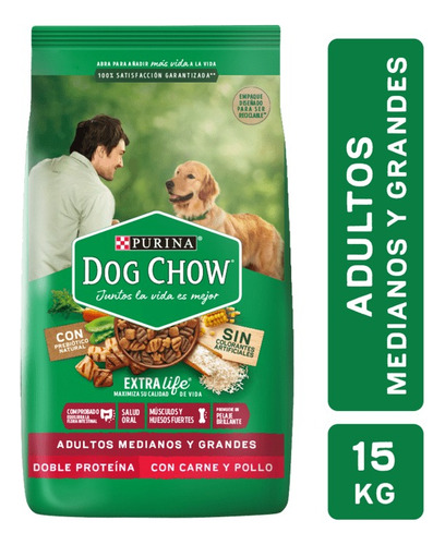 Dog Chow Adulto Mediano Y Grande 15kg