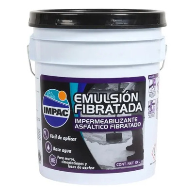 Impac emulsión fibratada 19l impermeabilizante asfáltico negro mate | Envío gratis