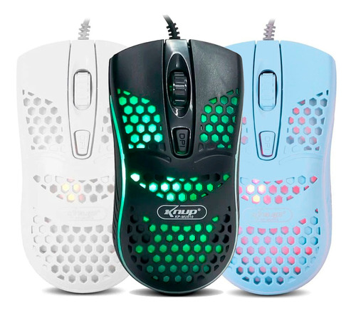 Mouse Gamer 1.000 Dpi Óptico Com Led Rgb  Ergonômico Notbook