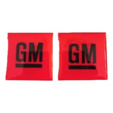 Par Emblemas Laterales Cuadros Chevrolet Gm Rojos 3x3cm