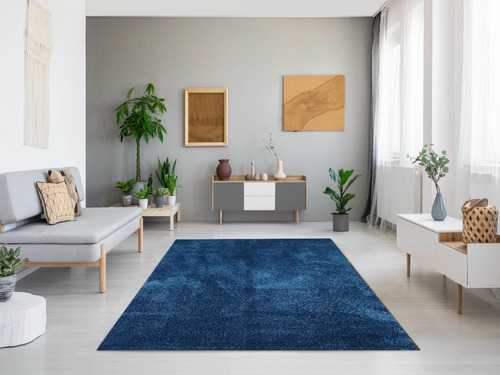 Carpeta Alfombra Moderna Lisa Azul 1475
