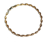 Pulsera De Plata Italiana 925 En Forma Cordel 3,84 Gr   Vi