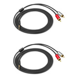 2 Cables Rca, Cable De Audio 2rca A 3.5 Mm, Conector Rca Aux