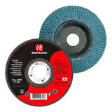 Kit 10 Discos Flap Desbaste Metal Madeira 115mm Samurai 