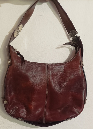 Bolsa Dama Michael Kors Usada Vintage Café Piel Detalle 