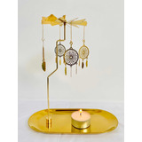 Charola Porta Velas Incienso Carrusel Con Vela Candelabro