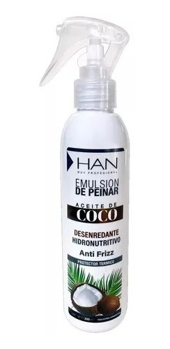 Han Crema Peinar Protector Termico Desenredante Aceite Coco