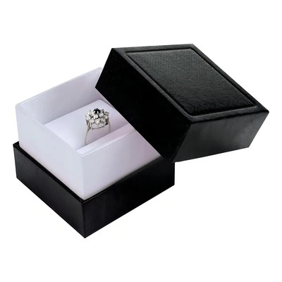 Caja Estilo Estuche Negro Para Anillo Novios Negro