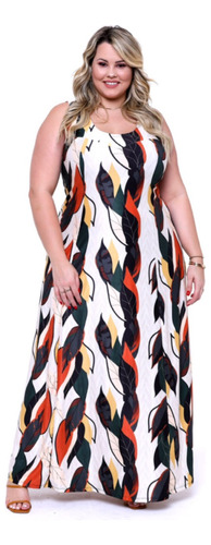 Vestido Longo Plus Size Roupa Feminina Tamanho Grande Cod295