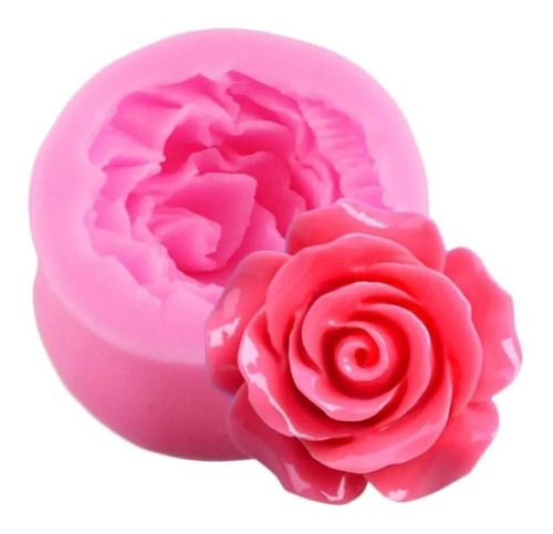 Molde Rosa Grande En Silicona Trabajo Fondant