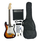 Kit Guitarra Electrica Vizuela Stratocaster Con Amplificador
