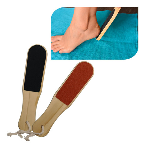 Lima Para Pies Madera Grande Pedicure Doble Cara Elimina