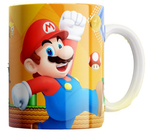 35 Tazas Personalizadas Sublimadas Plasticas Mario Bros