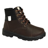 Bota Infantil Masculina Cano Curto Kids Coturno Juvenil Leve