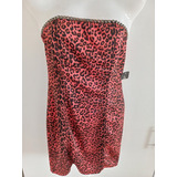 Vestido Corto Strapless Forever 21 Talla M  A Print Coral