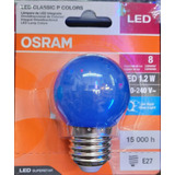 Gota Led Color 1,2 Watts Azul - Osram E27 Guirnalda X 2 Unid