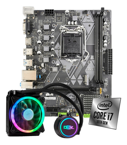 Kit Upgrade Intel I7-10700 Placa Mãe H510 Com Water Cooler