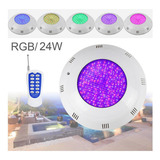 Foco Led Piscina Con Control Remoto 24w Color 12v Rgb