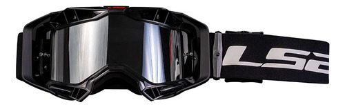 Gafas De Motocross  Trail Aura Mx Pro Ls2 Montura Transparente Color Negro Lente De Color Cristal