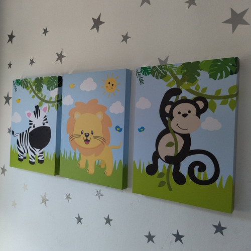 Estrellas Adhesivas Decorativas Cuadros Bebe Mdf Niños Niñas