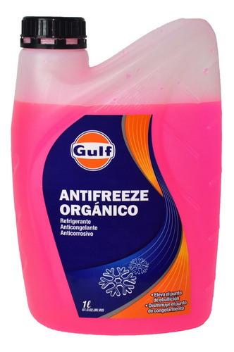 Liquido Refrigerante Gulf Organico Rojo 1 Litro