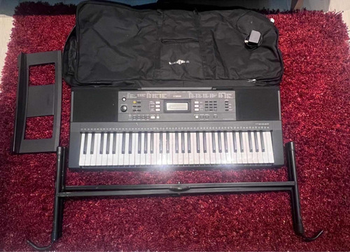 Organeta Yamaha Psr E-343 Con Base, Forro Y Adaptador