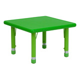 Flash Furniture Wren - Mesa Cuadrada De Plástico Verde De .