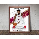 Nba Donovan Mitchell Cleveland Cavaliers Poster Enmarcado