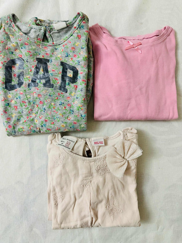 Pack: Vestido Gap+blusa Zara+polera Manga Larga Talla 3 Años