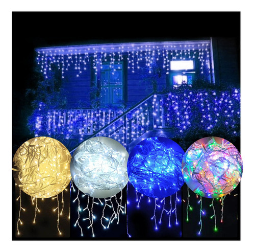 Cascata Natal 5 Metros Luz Led Apartamento Sacada Decoração