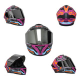 Casco Smk Typhoon Fucsia Motorhead Ma676 Cerrado Svs