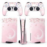 Belugadesign Sakura Cat Skin Ps5 | Anime Luna Corazón Cerezo