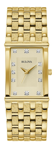 Relógio Bulova 97f52 Modelo Dourado Com 12 Diamantes