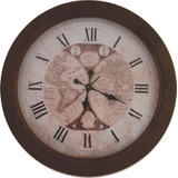 Reloj De Pared Óxido Mapamundi Vintage 60 Cms.