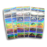 1000 Hologramas Seguridad Metalizados Logo Personalizado Color Plata Diseño Impreso Personalizada