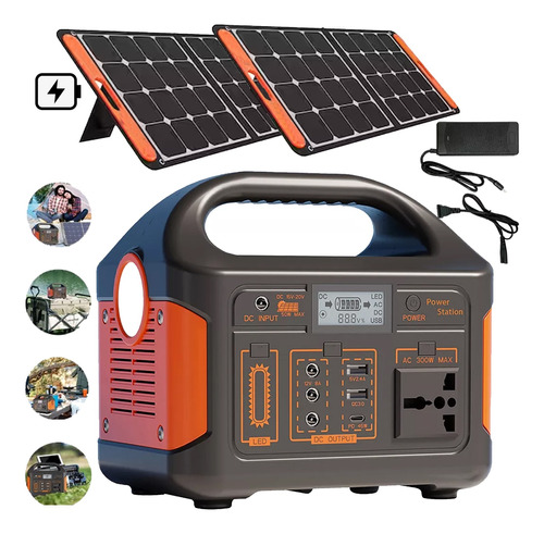 Generador Solar Con Luz Portátil 300w/230wh 110v Power Bank