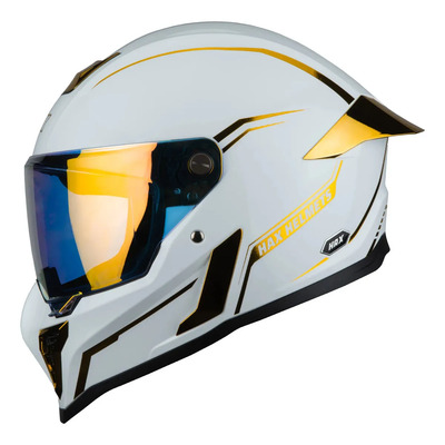 Casco Integral Black Pearl Blanco Dorado Acabado Brillo Blanco Lineal Brillante L | Meses sin interés