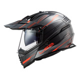 Casco Ls2 Pioneer 436 Knight Titanium Naranja Agrobikes