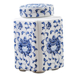 Tarro De Porcelana Temple Elegante Con Tapa Estilo Chino